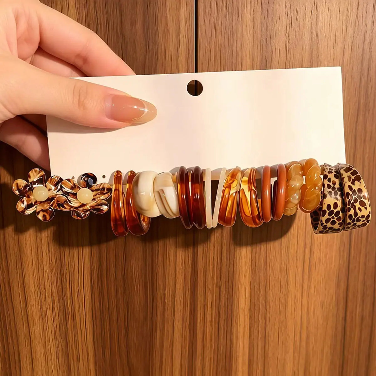 37 Pairs Fashionable Maillard Color Exaggerated Artistic Earrings, Unique Acrylic Resin C-Shaped Dangle Earring Set, Stylish Jewelry Collection
