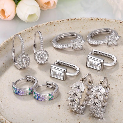 Women's Elegant Butterfly & Heart Design Hoop Earrings, Exquisite Hoop Earrings, Trendy All-match Jewelry As Gift for Daily & Party Decor