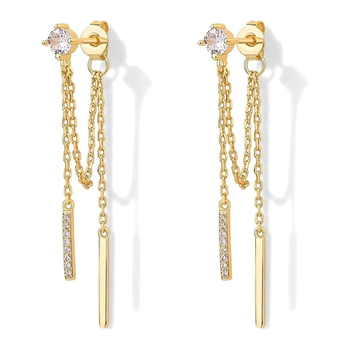 Drop Dangle Chain Earrings for Women Chain Dangles Dangling Chain Studs Cubic Zirconia Ball Cz Earrings Threader Earscapes Earrings Versatile Earrings High Quality Earrings Fashion Jewelry Gift Fashionable Jewelry
