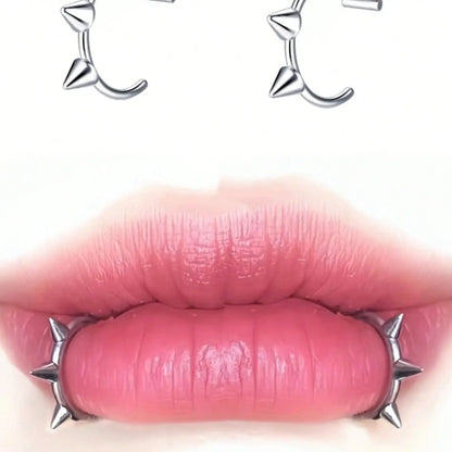 Gothic Stainless Steel Fake Lip Ring, Vampire Tooth Design, Plain Pattern, Unisex Costume Jewelry, Mouth Jewelry for Cosplay, Halloween and Parties, Suitable for All Seasons