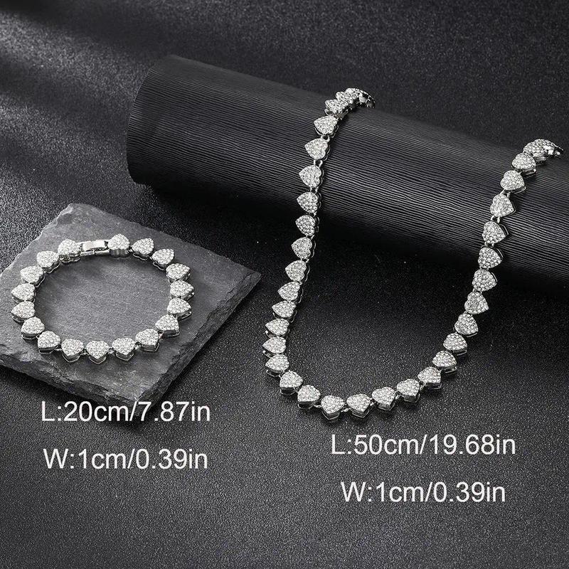 Women's 2-Pcs Heart Cuban Link Matching Necklaces Set with Pendants - Gold Choker Chains Set, Casual Party Birthday Jewelry for Women, Sports & Outdoor Camping Hammock Accessory