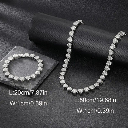 Women's 2-Pcs Heart Cuban Link Matching Necklaces Set with Pendants - Gold Choker Chains Set, Casual Party Birthday Jewelry for Women, Sports & Outdoor Camping Hammock Accessory