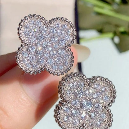 1 Pair Fashion Cubic Zirconia Stud Earrings For Women For Wedding Engagement Anniversary Party Chic Gorgeous Stylish Jewelry Sparkling Ear Jewelry Fashion Accessory Valentine's Day Gift