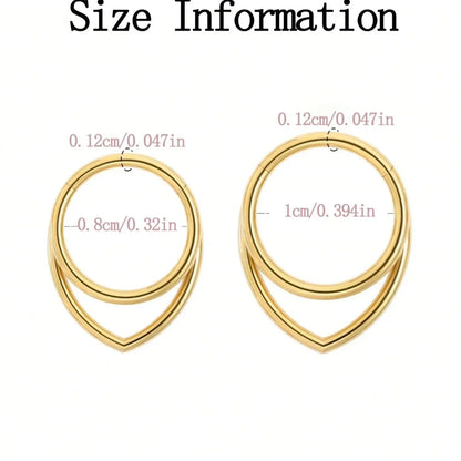 316L Stainless Steel V-Shaped Septum Ring, Helix Pierced Ring, Hypoallergenic Piercing Jewelry, Anti Tragus Jewelry, 16g, Suitable for Septum Nose Helix Tragus Cartilage, Unisex, Piercings Jewelry