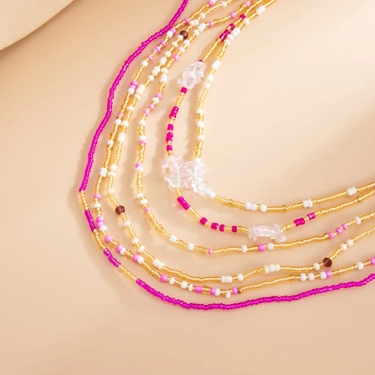 6-Piece Bohemian Colorful Beaded Stretch Body Chain Set, Women's Chic Body Jewelry Accessory Fashion Accessories for Daily Wear, Parties, Holidays, Beach, Vacation, Waistchain, Waist Bead Bundle