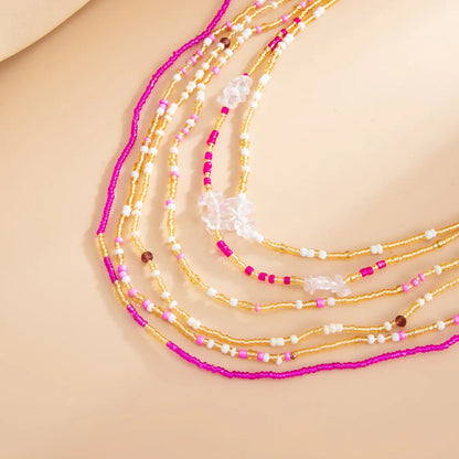 6-Piece Bohemian Colorful Beaded Stretch Body Chain Set, Women's Chic Body Jewelry Accessory Fashion Accessories for Daily Wear, Parties, Holidays, Beach, Vacation, Waistchain, Waist Bead Bundle
