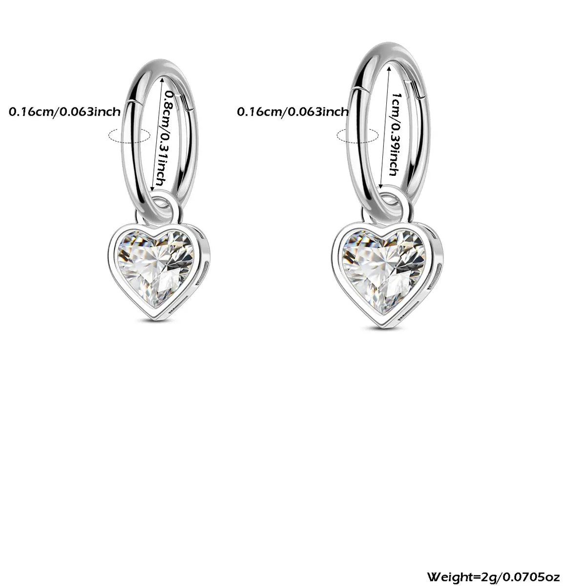 Hypoallergenic Clicker Belly Button Ring, 14G Heart Dangle Belly Navel Ring for Women, Surgical Steel Navel Belly Button Piercing Jewelry, Cute Belly Button Rings
