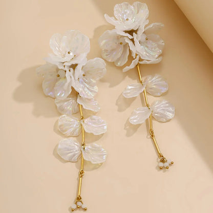 Fashion Flower Design Dangle Earrings, Dangling Earrings, Elegant Long Tassel Drop Earrings for Women, Trendy All-match & Exquisite Jewelry for Birthday Gift, High Quality Earrings