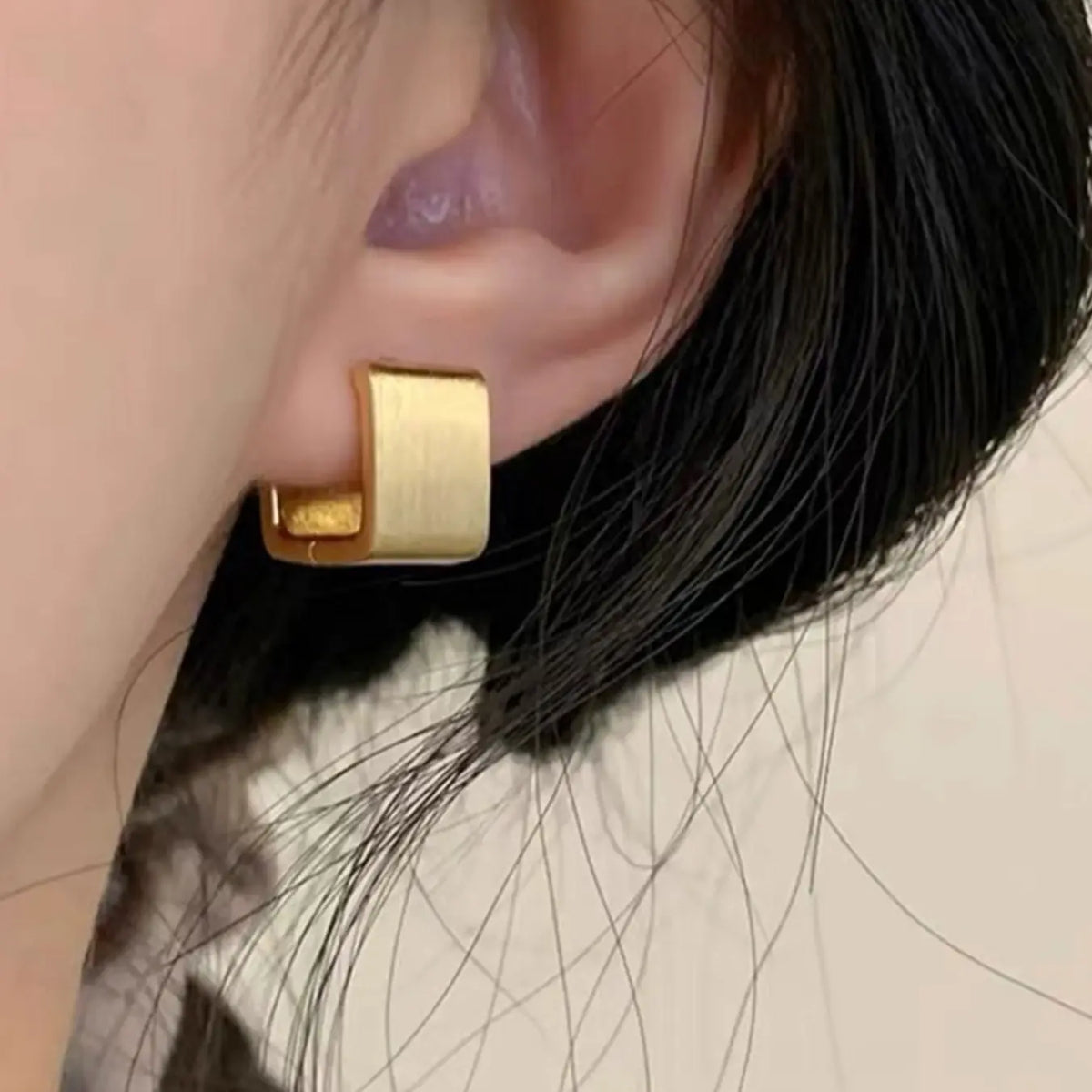 Women's Elegant Geometric Square Hoop Earrings, Lightweight Earring, Fashionable Daily Commute Jewelry, Simple Design, All Season Wear, Dainty Fashion Jewelry, Elegant Minimalist Earrings, Earrings Hoops