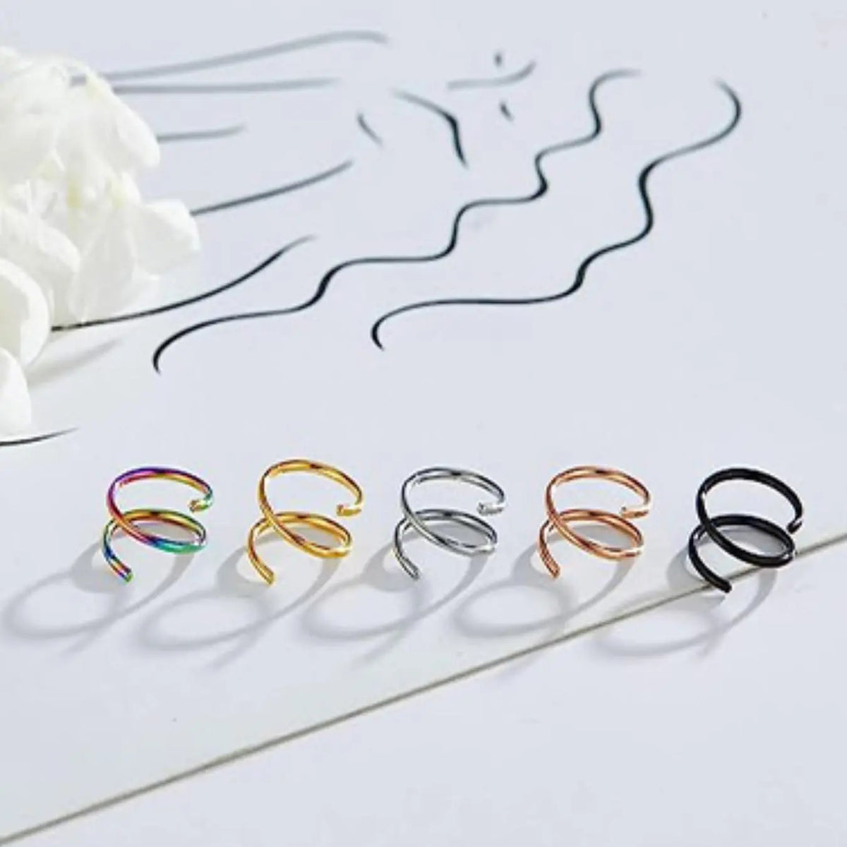 Stainless Steel Nose Ring Set, Durable Nose Piercing Jewelry, Fashion Body Jewelry, Premium Material, Ideal for Daily Wear, Perfect Gift, Nose Rings Set