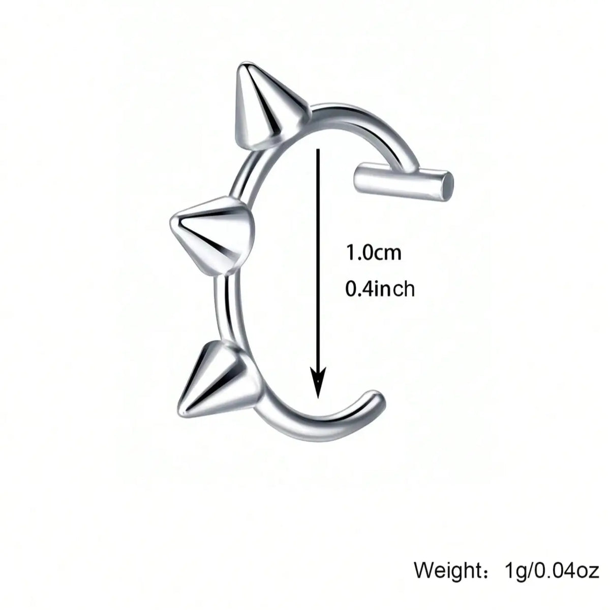 Gothic Stainless Steel Fake Lip Ring, Vampire Tooth Design, Plain Pattern, Unisex Costume Jewelry, Mouth Jewelry for Cosplay, Halloween and Parties, Suitable for All Seasons