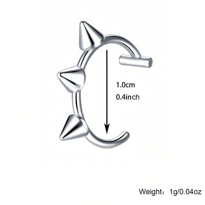 Gothic Stainless Steel Fake Lip Ring, Vampire Tooth Design, Plain Pattern, Unisex Costume Jewelry, Mouth Jewelry for Cosplay, Halloween and Parties, Suitable for All Seasons