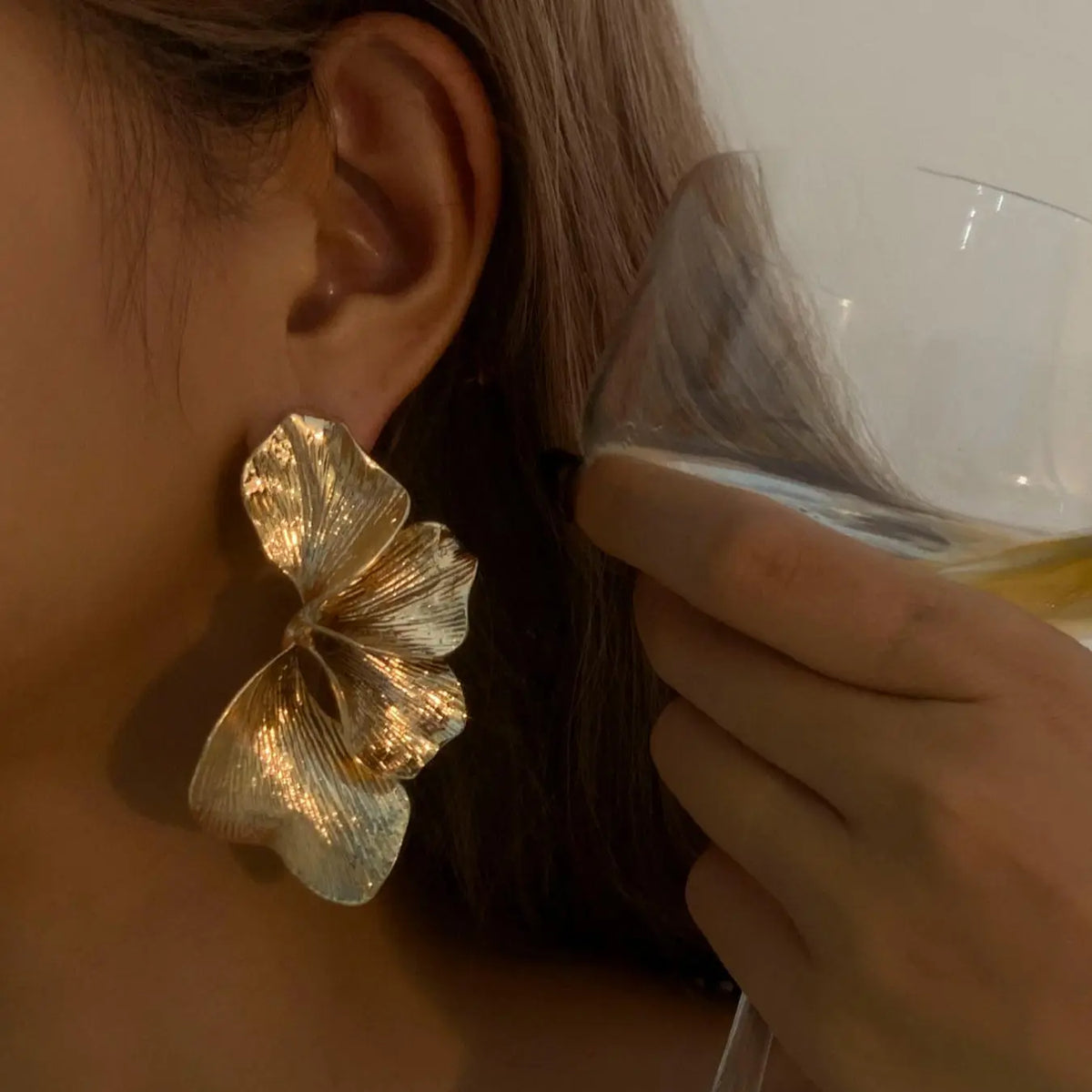 Fashionable Metal Flower Design Dangle Earrings, Statement Earrings, Chic Gorgeous Jewelry, Stylish Jewelry, Fashion Jewelry for Party, Daily Clothing Decor, Trendy All-match & Exquisite Jewelry for Birthday Gift, Lightweight Earring
