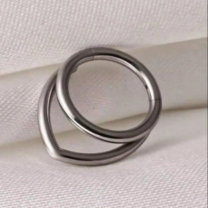 316L Stainless Steel V-Shaped Septum Ring, Helix Pierced Ring, Hypoallergenic Piercing Jewelry, Anti Tragus Jewelry, 16g, Suitable for Septum Nose Helix Tragus Cartilage, Unisex, Piercings Jewelry