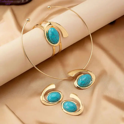 Women’s Fashion Female Alloy Jewelry Set - Irregular Letter E Design, Bling Trendy Artistic Pieces, 1 Choker, 1 Bracelet, Drop Earrings & Stud Earrings Stack Set, Bold Bright Style, Versatile for Casual Wear & Parties