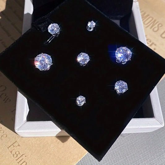 Men's Magnetic Non-Piercing Earrings, Imitation Zirconia Studs Clips, Versatile Stylish Accessory for Everyday Wear