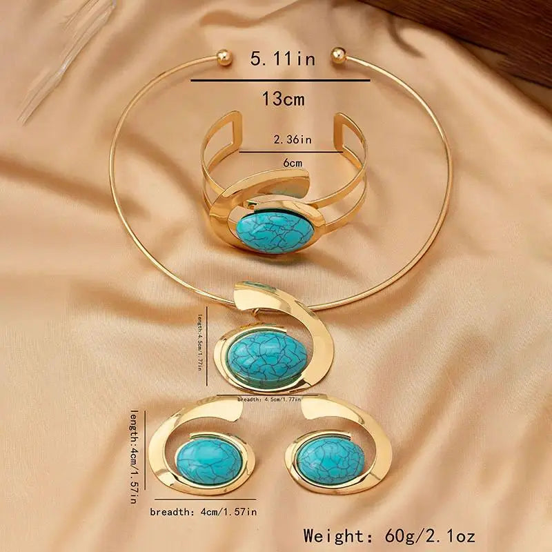 Women’s Fashion Female Alloy Jewelry Set - Irregular Letter E Design, Bling Trendy Artistic Pieces, 1 Choker, 1 Bracelet, Drop Earrings & Stud Earrings Stack Set, Bold Bright Style, Versatile for Casual Wear & Parties