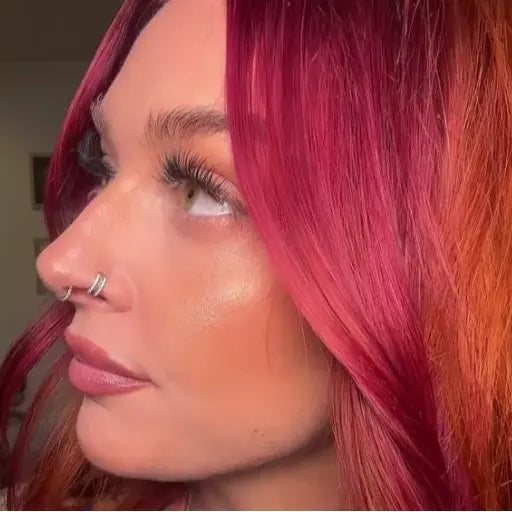OUFER 20G Hinged Segment Nose Ring, 316L Stainless Steel CZ Double Hoop Nose Piercing for Daily Wear, Non Tarnish Noserings for Women