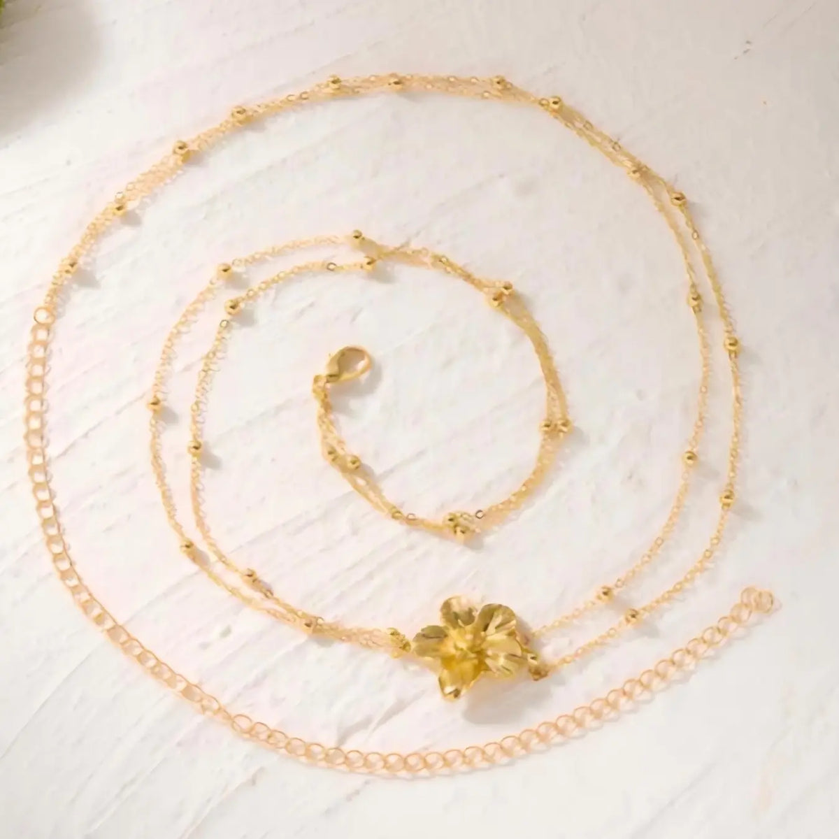 1pc Fashionable Sexy Bohemian Style Waist Chain Body Jewelry, Adjustable Double-Layer Floral Pendant Belly Chain & Beaded/Chain Star, Suitable For Daily Wear, Party, Dance, Beach, Bikini Body Jewelry Accessory, Chic Body Jewelry