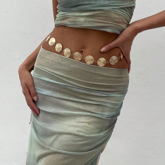 Women's Vintage Shell Decorated Waist Chain, Boho Style Waist Chain for Beach Party Vacation, Fashion Accessories for Women & Girls, Vintage Body Jewelry, Elegant Trendy Chain, Adjustable Waist Chain, Body Chains, Body Jewellery