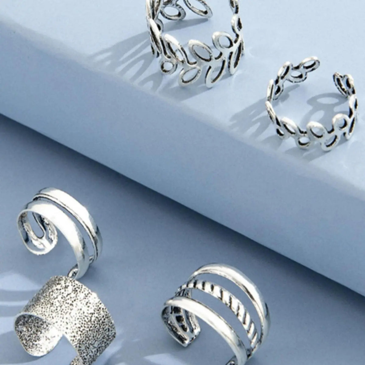Leaf & Texture Metal Design Cuff Earrings Set, Ear Cuffs Non Piercing, Fashionable Fake Earrings for Women & Girls, Trendy All-match & Exquisite Jewelry for Birthday Gift, Earrings for Women, Fashionable Jewelry Accessories
