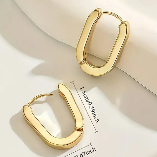 Hypoallergenic Stainless Steel Anti-Fading Gold-Tone Earrings, Hoop Earrings, Stainless Steel Hoops, Lightweight Earrings, Comfortable & Versatile Design, Elegant Jewelry Gift for Women, Fashion Earring, Fashionable Earrings