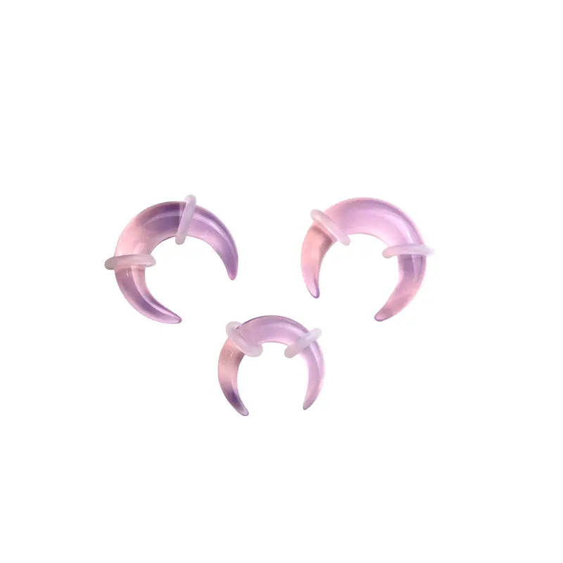 Pink Opalite Pinchers – 2mm–7mm Ears or Septum - Iridescent Glass Gauge