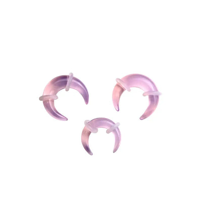 Pink Opalite Pinchers – 2mm–7mm Ears or Septum - Iridescent Glass Gauge
