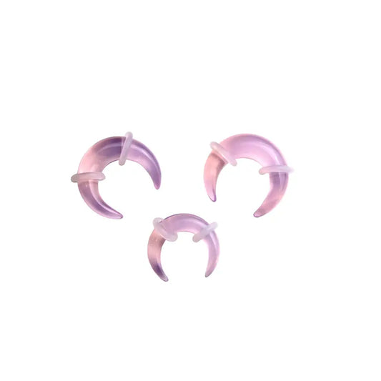 Pink Opalite Pinchers – 2mm–7mm Ears or Septum - Iridescent Glass Gauge