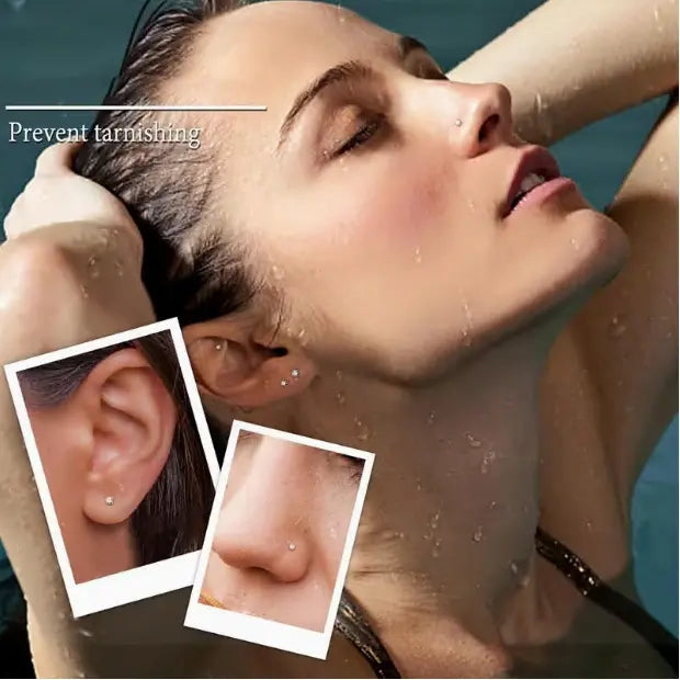 6pcs Sets Nose Ring Stud 20g 2-3mm Round Nose Stud Piercing Jewelry S Shaped Screw