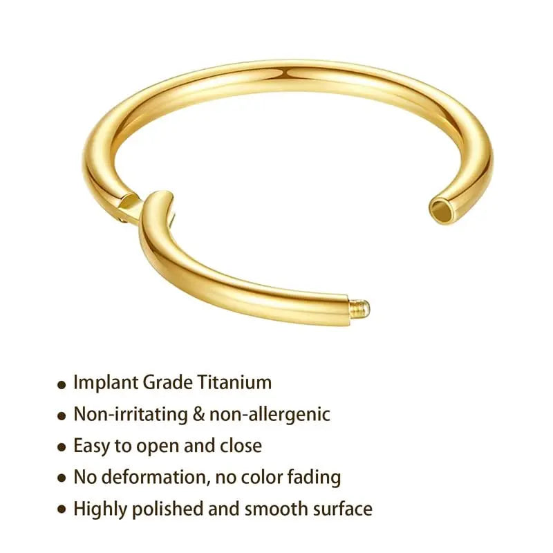 Titanium Nose Ring Hoop 20G, Cartilage Hoop Earrings for Women Men Silver Gold Nose Ring Septum Ring Tragus Conch Helix Daith Lip Piercing Jewelry`