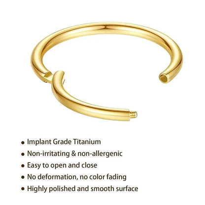 Titanium Nose Ring Hoop 20G, Cartilage Hoop Earrings for Women Men Silver Gold Nose Ring Septum Ring Tragus Conch Helix Daith Lip Piercing Jewelry`