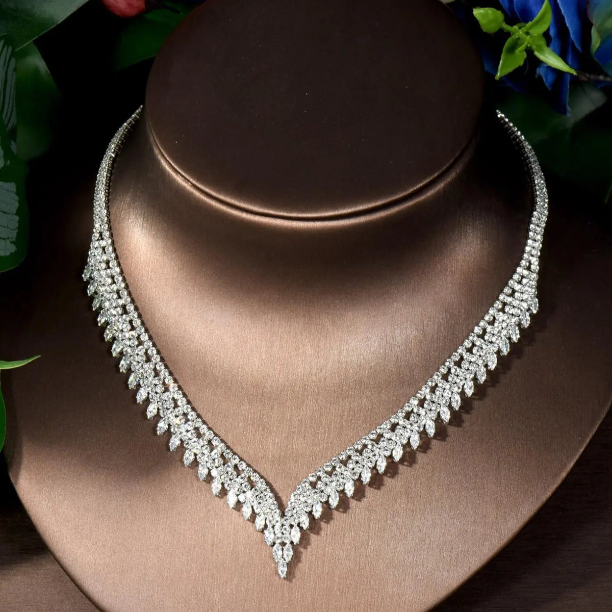Women's Elegant Rhinestone Decorated Jewelry Set, Exquisite Trendy Necklace & Earrings & Ring & Bracelet, Chic Jewelry Set for Party & Wedding, Fashion Jewelry Set