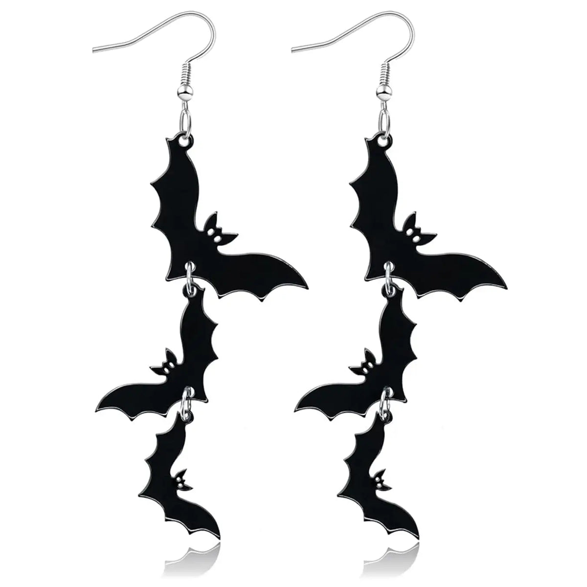 Acrylic Material Halloween Dangling Earrings Black Skull Bat Drop Dangle Style Earrings for Women Fun Cute Spooky Theme Halloween Holiday Costume Jewelry Dangly Earrings