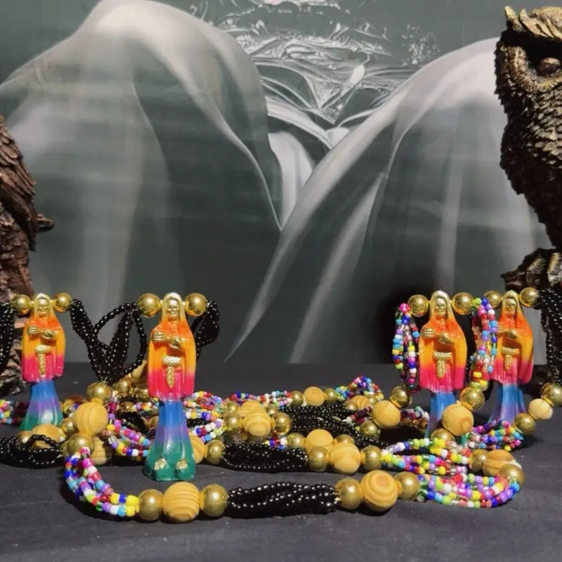 Santamuerte Necklace & Bracelet Set, Curated Conssecrated Santa Muerte Accessories Set - Model 1