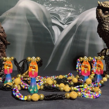 Santamuerte Necklace & Bracelet Set, Curated Conssecrated Santa Muerte Accessories Set - Model 1