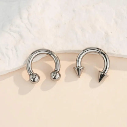 OUFER 10G Titanium Horseshoe Septum Ring - Unisex Bold Fashion Body Jewelry, Internally Threaded Hypoallergenic Ti Barbell, Lead/Nickel-Free, Lightweight, Gentle on Skin, Stretch-Safe for Rooks Daiths, Ball End