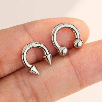OUFER 10G Titanium Horseshoe Septum Ring - Unisex Bold Fashion Body Jewelry, Internally Threaded Hypoallergenic Ti Barbell, Lead/Nickel-Free, Lightweight, Gentle on Skin, Stretch-Safe for Rooks Daiths, Ball End