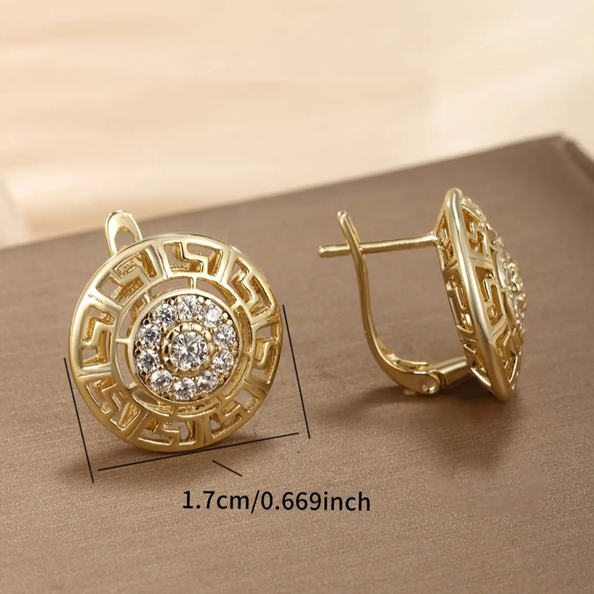 Elegant Vintage Round Zirconia Earrings, Versatile Earrings, Casual Style, Perfect for Holidays & Parties, All Seasons Wear, Casual Trendy Jewelry, Circle Shape Earrings