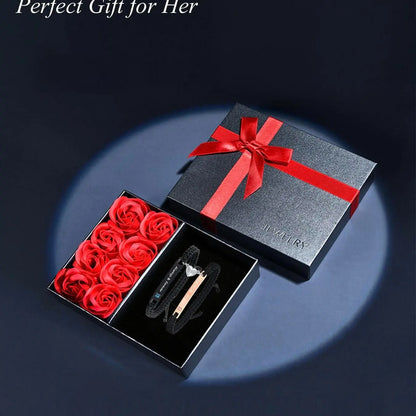 4-piece couple's bracelet and necklace set, Couples jewelry set, couple's jewellery set includes a rose gift box, perfect gift for him/her, Valentine's Day, Christmas, anniversary gift