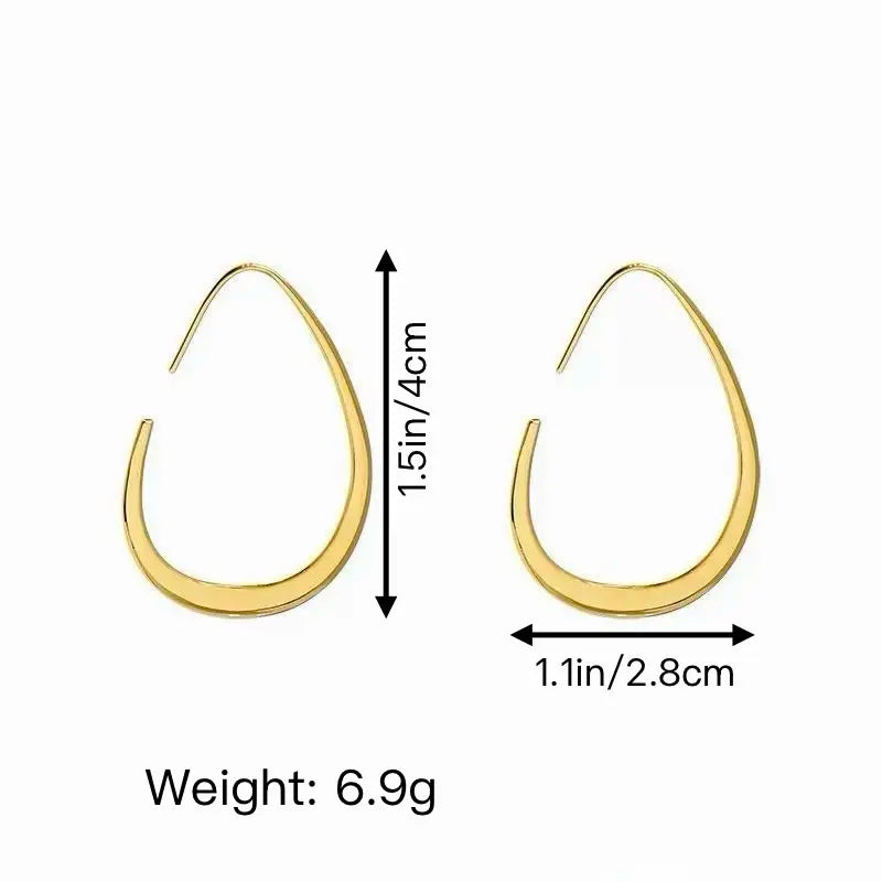 Minimalist Teardrop Hoop Earrings for Women, Gold/Silver Plated Copper Earrings, Open Hoop Earrings for Daily Wear