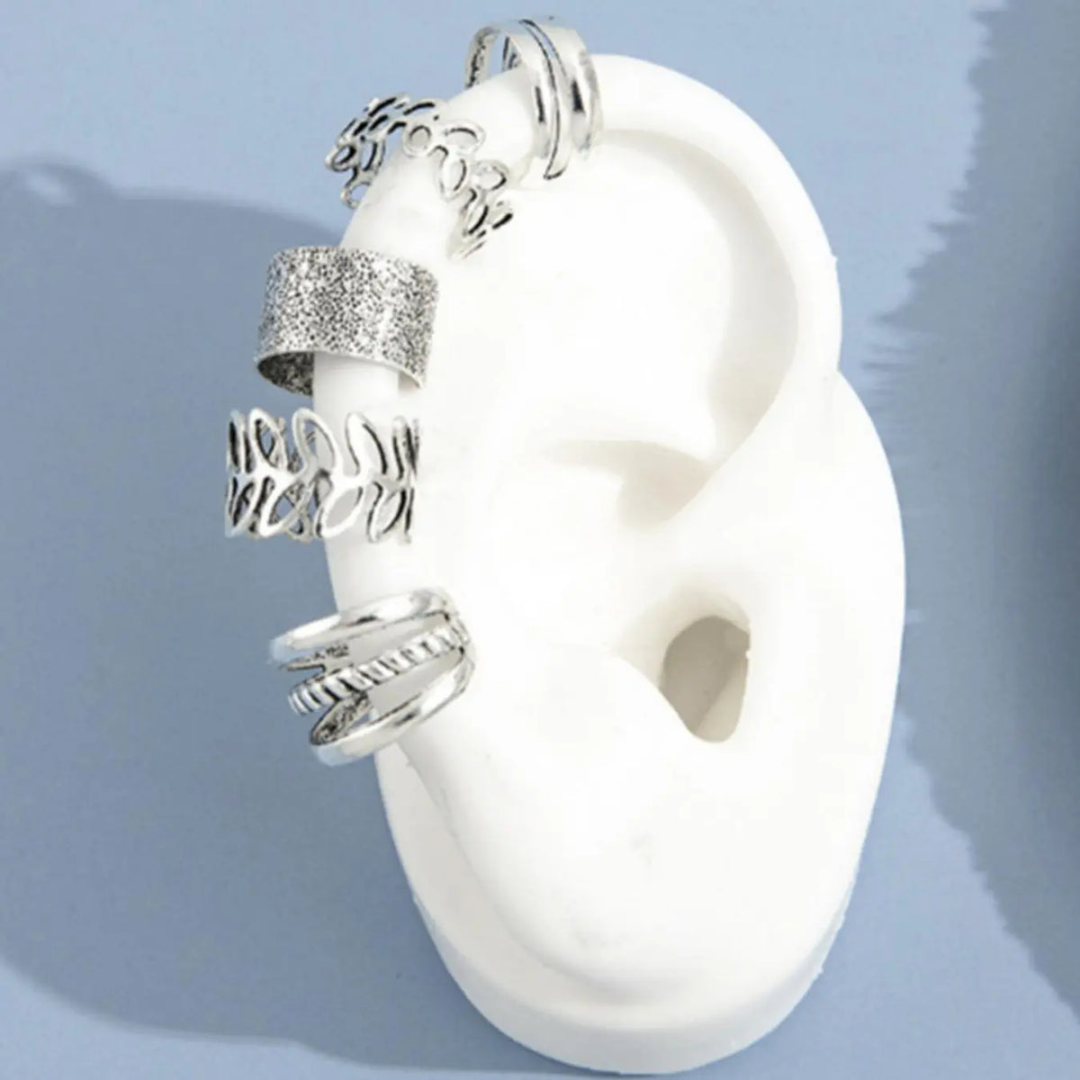 Leaf & Texture Metal Design Cuff Earrings Set, Ear Cuffs Non Piercing, Fashionable Fake Earrings for Women & Girls, Trendy All-match & Exquisite Jewelry for Birthday Gift, Earrings for Women, Fashionable Jewelry Accessories