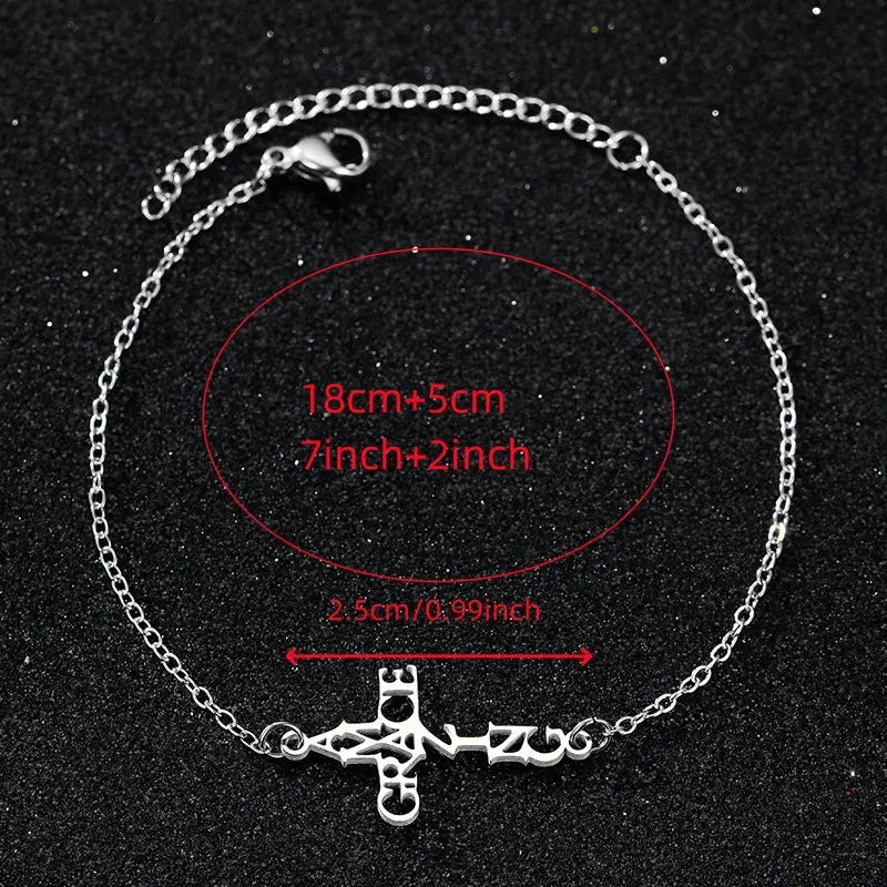 8pcs Stainless Steel Inspirational Christian Jewelry Set with Cross, Faith, Grace Pendants - Heart & Praying Hands Charms - Hip Hop & Vintage Style Necklaces, Bracelets for Women - Durable Everyday Faith-Based for Church Events