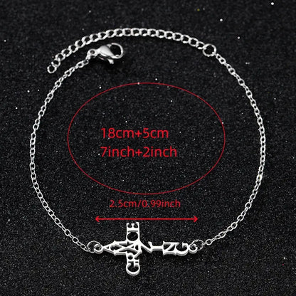 8pcs Stainless Steel Inspirational Christian Jewelry Set with Cross, Faith, Grace Pendants - Heart & Praying Hands Charms - Hip Hop & Vintage Style Necklaces, Bracelets for Women - Durable Everyday Faith-Based for Church Events