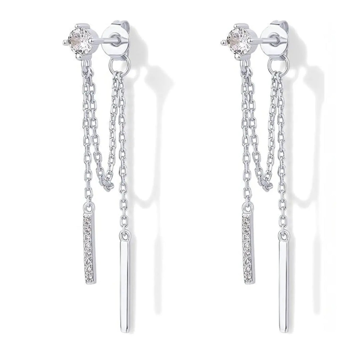 Drop Dangle Chain Earrings for Women Chain Dangles Dangling Chain Studs Cubic Zirconia Ball Cz Earrings Threader Earscapes Earrings Versatile Earrings High Quality Earrings Fashion Jewelry Gift Fashionable Jewelry