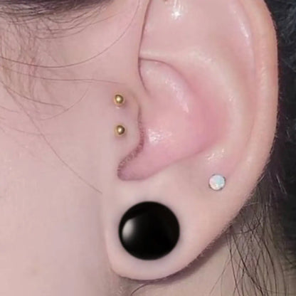 vanku Glass Ear Gauges Plugs Set (10/16/18pcs), Comfy Dead Stretching Plugs with Rubber Rings Ear Gauge Tunnels