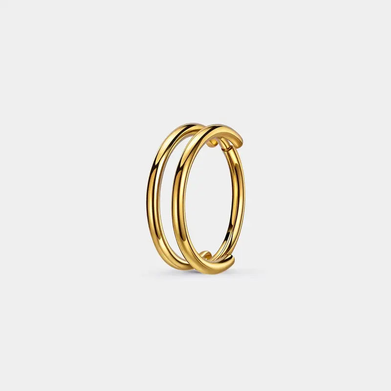OUFER 20G Hinged Segment Nose Ring, 316L Stainless Steel CZ Double Hoop Nose Piercing for Daily Wear, Non Tarnish Noserings for Women