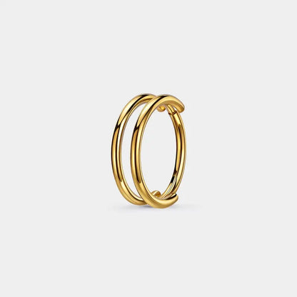OUFER 20G Hinged Segment Nose Ring, 316L Stainless Steel CZ Double Hoop Nose Piercing for Daily Wear, Non Tarnish Noserings for Women