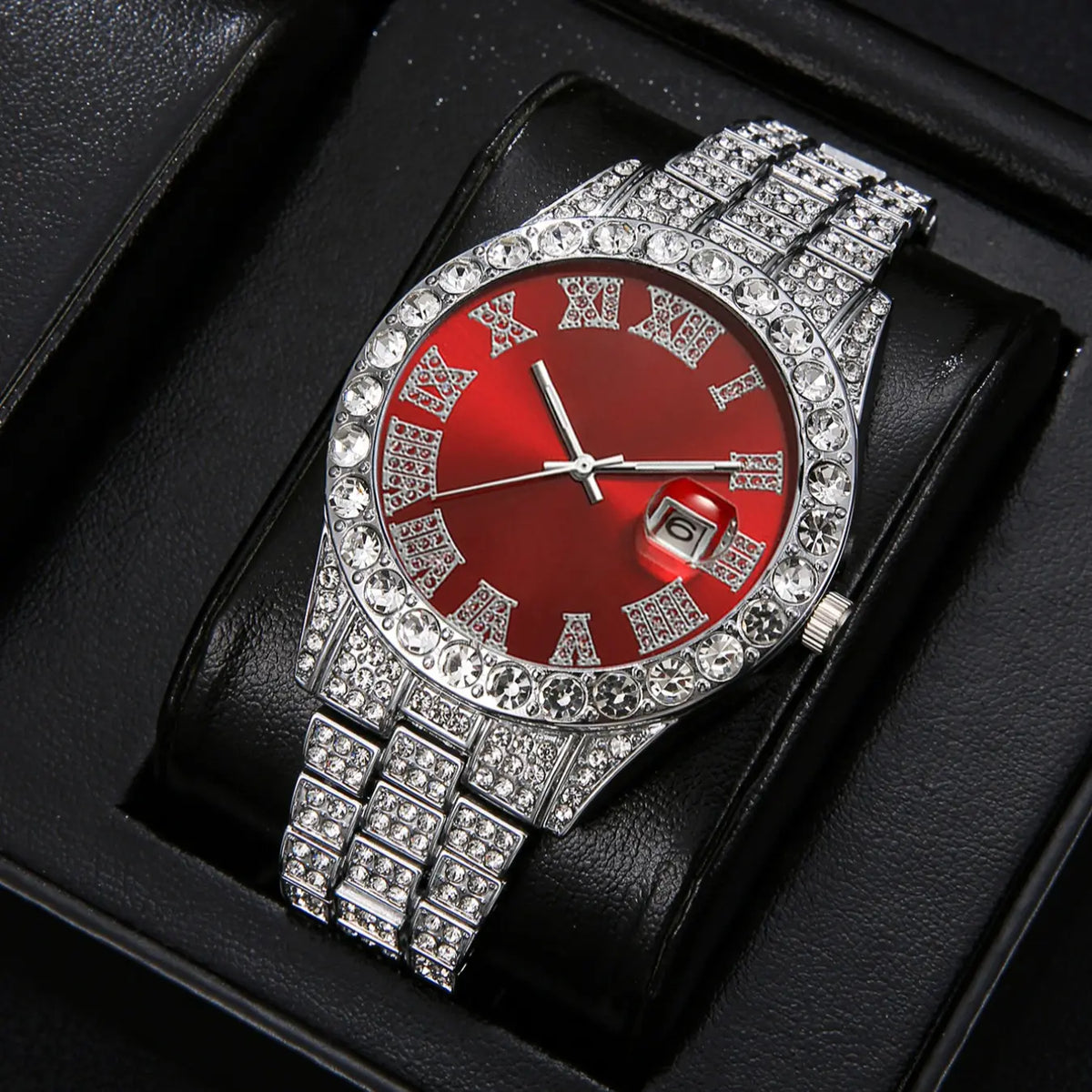 Men's Quartz Watch Set with Punk Cuban Chain Necklace & Bracelet, Men Jewelry, Multiple Colors, Perfect Gift for Daily Wear, Holidays, Back-To-School, Jewelry Sets