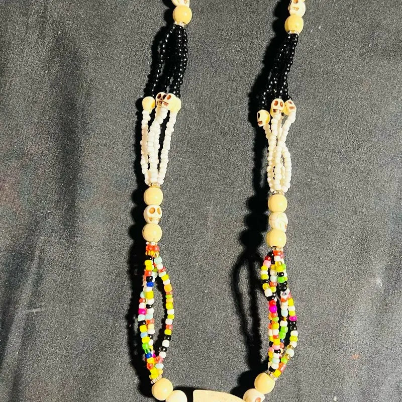 Santamuerte Necklace & Bracelet Set, Curated Conssecrated Santa Muerte Accessories Set - Model 1